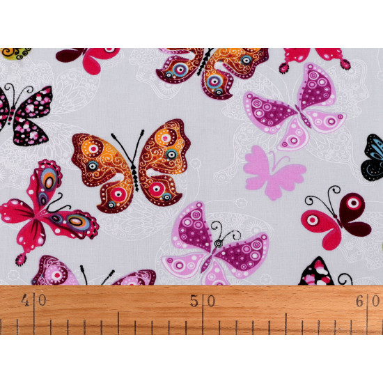Baumwollstoff/leinen schmetterling - Hell-grau (10 Meter)