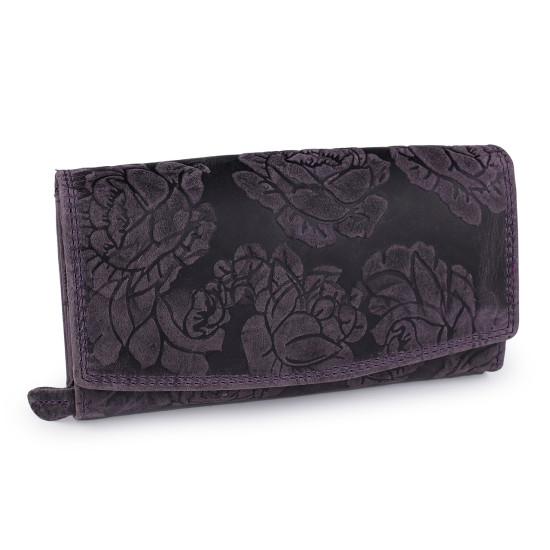 Damen geldbörse aus leder mit blumen - Rot (1 Stück) Damen geldbörse aus leder mit blumen - Rot (1 Stück)