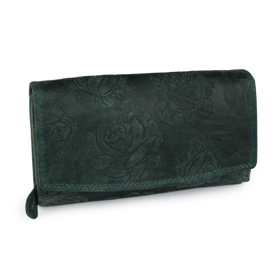 Damen geldbörse aus leder mit blumen - Rot (1 Stück) Damen geldbörse aus leder mit blumen - Rot (1 Stück)