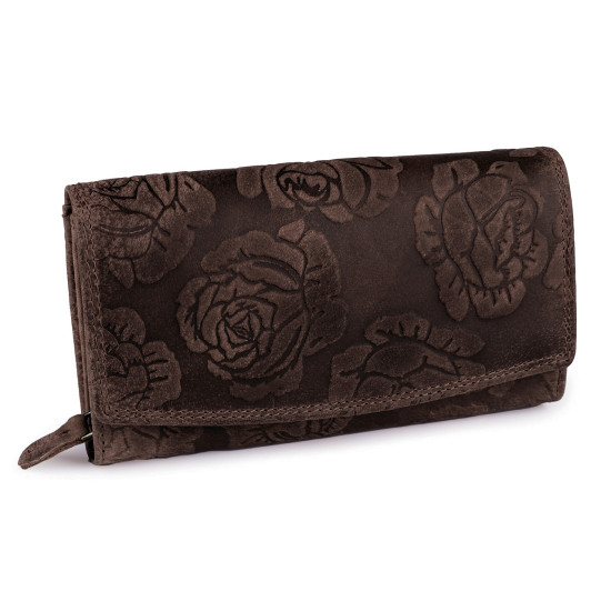 Damen geldbörse aus leder mit blumen - Rot (1 Stück) Damen geldbörse aus leder mit blumen - Rot (1 Stück)