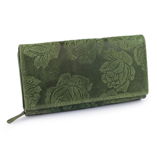 Damen geldbörse aus leder mit blumen - Rot (1 Stück) Damen geldbörse aus leder mit blumen - Rot (1 Stück)
