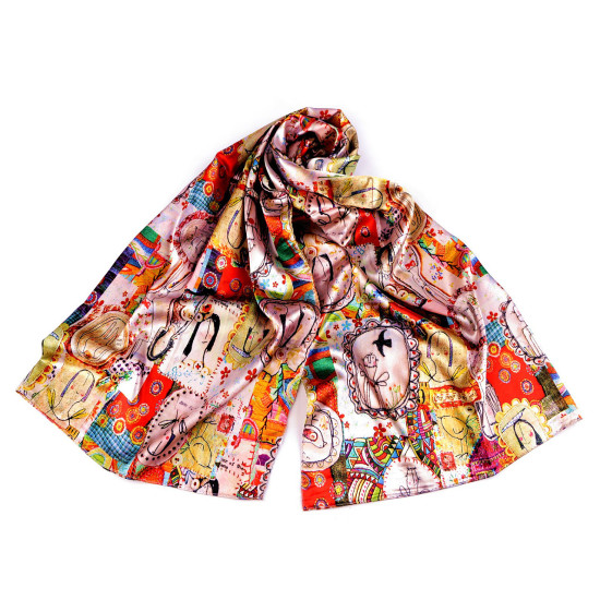Foulard/sciarpa in raso, dimensioni: 70 x 165 cm - Multicolore (3 Pezzi) Foulard/sciarpa in raso, dimensioni: 70 x 165 cm - Multicolore (3 Pezzi)