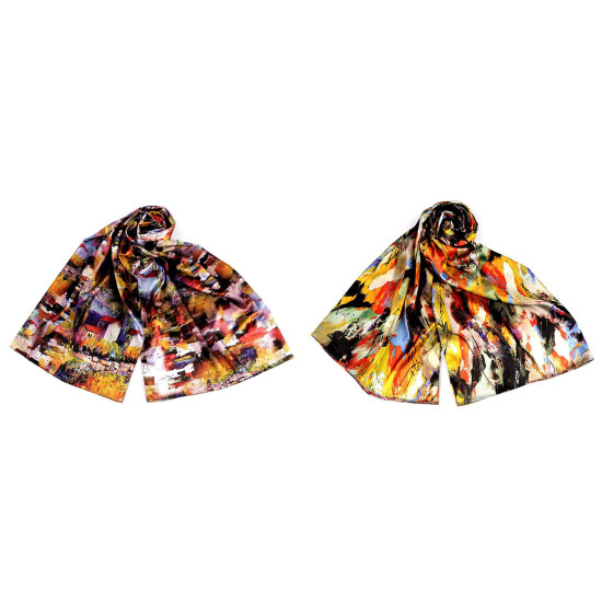Foulard/sciarpa in raso, dimensioni: 70 x 165 cm - Multicolore (3 Pezzi) Foulard/sciarpa in raso, dimensioni: 70 x 165 cm - Multicolore (3 Pezzi)