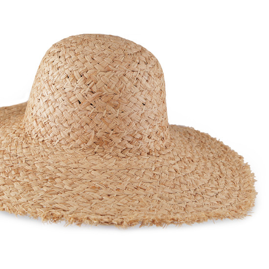 Chapeau de femme avec bord effiloché pour décoration - Ivoire (1 Pièce) Chapeau de femme avec bord effiloché pour décoration - Ivoire (1 Pièce)