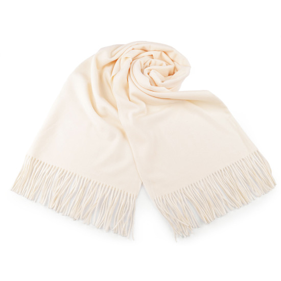 Écharpe/châle d’hiver avec franges, 65 x 190 cm - Crème clair (1 Pièce) Écharpe/châle d’hiver avec franges, 65 x 190 cm - Crème clair (1 Pièce)