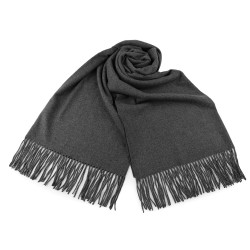 Écharpe/châle d’hiver avec franges, 65 x 190 cm - Gris (1 Pièce)