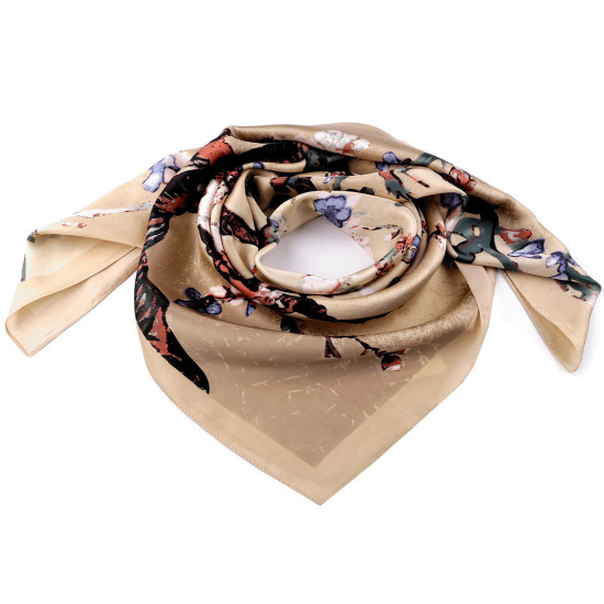 Foulard in raso, sciarpa avvolgente, in seta, dimensioni: 90 x 90 cm - Beige chiaro (3 Pezzi) Foulard in raso, sciarpa avvolgente, in seta, dimensioni: 90 x 90 cm - Beige chiaro (3 Pezzi)