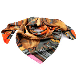 Satin scarf, silk hair wrapping scarf 90x90 cm - Dark green (1 Piece)
