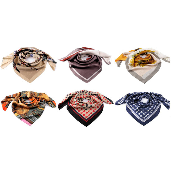 Foulard in raso, sciarpa avvolgente, in seta, dimensioni: 90 x 90 cm - Beige chiaro (3 Pezzi) Foulard in raso, sciarpa avvolgente, in seta, dimensioni: 90 x 90 cm - Beige chiaro (3 Pezzi)