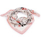 Foulard in raso, sciarpa avvolgente, in seta, motivo: fiori, dimensioni: 70 x 70 cm - Crema più chiaro (1 Pezzo)