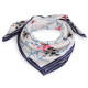 Foulard in raso, sciarpa avvolgente, in seta, motivo: fiori, dimensioni: 70 x 70 cm - Crema più chiaro (1 Pezzo)