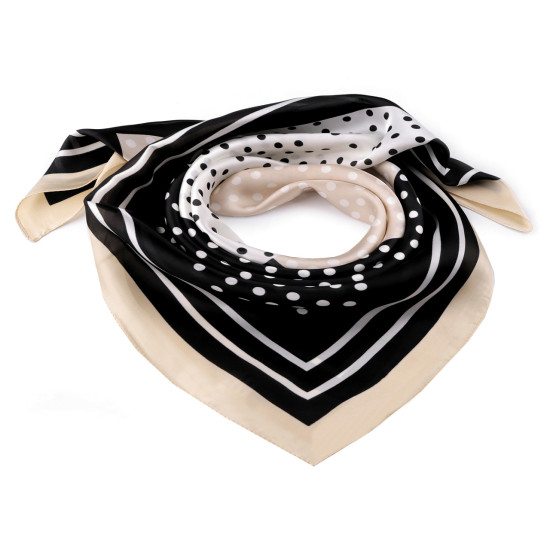 Foulard in raso, sciarpa avvolgente, in seta, motivo: punti, dimensioni: 70 x 70 cm - Nero (1 Pezzo) Foulard in raso, sciarpa avvolgente, in seta, motivo: punti, dimensioni: 70 x 70 cm - Nero (1 Pezzo)