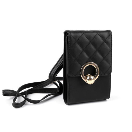 Crossbody-geldbörse mit handytasche, 11 x 17 cm - Schwarz (1 Stück) Crossbody-geldbörse mit handytasche, 11 x 17 cm - Schwarz (1 Stück)