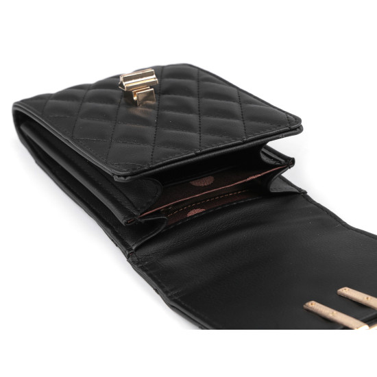 Crossbody-geldbörse mit handytasche, 11 x 17 cm - Schwarz (1 Stück) Crossbody-geldbörse mit handytasche, 11 x 17 cm - Schwarz (1 Stück)