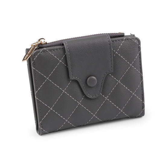 Damen geldbörse gesteppt 9 x 12 cm - Grau-trüb (1 Stück) Damen geldbörse gesteppt 9 x 12 cm - Grau-trüb (1 Stück)