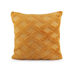 Poszewka na poduszkę 45x45 cm pluszowa - Musztardowy (2 Sztuki)