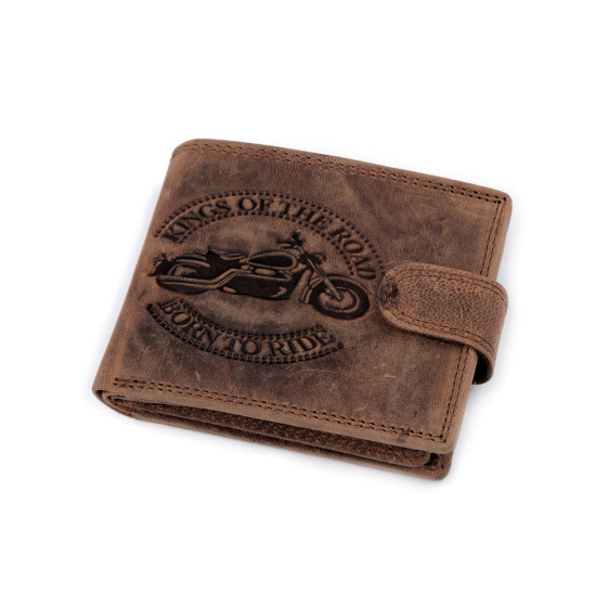 Férfi pénztárca bőr, halásznak, motorosnak 9,5x12 cm - Barna konyak (1 Darab) Férfi pénztárca bőr, halásznak, motorosnak 9,5x12 cm - Barna konyak (1 Darab)