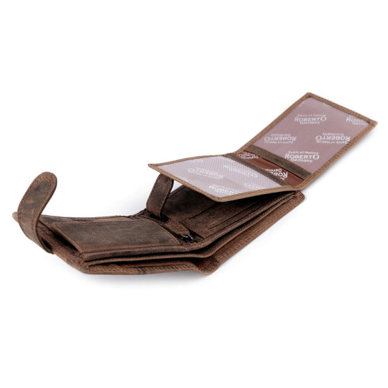Férfi pénztárca bőr, halásznak, motorosnak 9,5x12 cm - Barna konyak (1 Darab) Férfi pénztárca bőr, halásznak, motorosnak 9,5x12 cm - Barna konyak (1 Darab)
