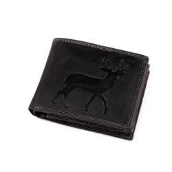 Férfi pénztárca bőr, halásznak, motorosnak 9,5x12 cm - Fekete (1 Darab)