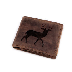 Férfi pénztárca bőr, halásznak, motorosnak 9,5x12 cm - Barna (1 Darab)