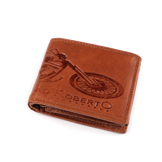 Férfi pénztárca bőr, halásznak, motorosnak 9,5x12 cm - Barna konyak (1 Darab) Férfi pénztárca bőr, halásznak, motorosnak 9,5x12 cm - Barna konyak (1 Darab)