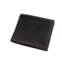 Férfi pénztárca bőr, halásznak, motorosnak 9,5x12 cm - Fekete (1 Darab)