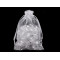 Christmas gift bag snowflakes 10x15 cm organza - White (10 Pieces)