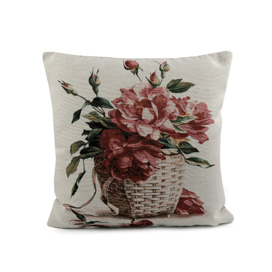 Tapestry type pillow cover - lavender, rose 45x45 cm - Burlap (4 Pieces) Tapestry type pillow cover - lavender, rose 45x45 cm - Burlap (4 Pieces)
