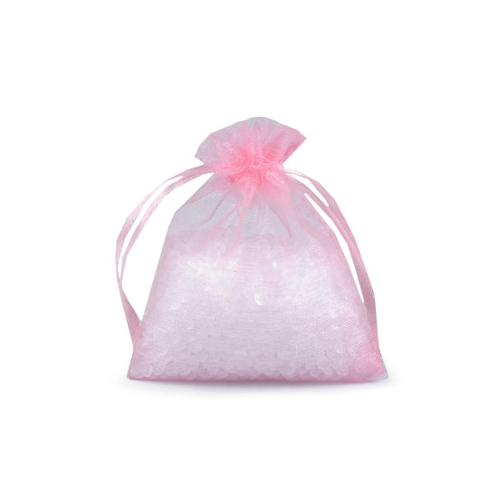 Woreczek podarunkowy 7x9 cm organza - Różowy jasny (5 Sztuki) Woreczek podarunkowy 7x9 cm organza - Różowy jasny (5 Sztuki)