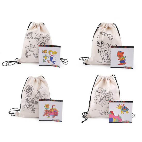 Cotton bag / drawstring school bag for diy painting 27x35 cm - Ecru light (1 Piece) Cotton bag / drawstring school bag for diy painting 27x35 cm - Ecru light (1 Piece)