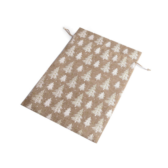Sac cadeau de noël avec paillettes, 30 x 40 cm, imitation jute - Ecru natural (1 Pièce) Sac cadeau de noël avec paillettes, 30 x 40 cm, imitation jute - Ecru natural (1 Pièce)