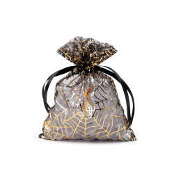 Organza gift bag / halloween bag 13x18 cm - Black (10 Pieces)
