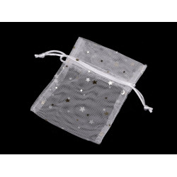Woreczek podarunkowy tiulowy 10x13 cm gwiazdy - White (10 Sztuki)
