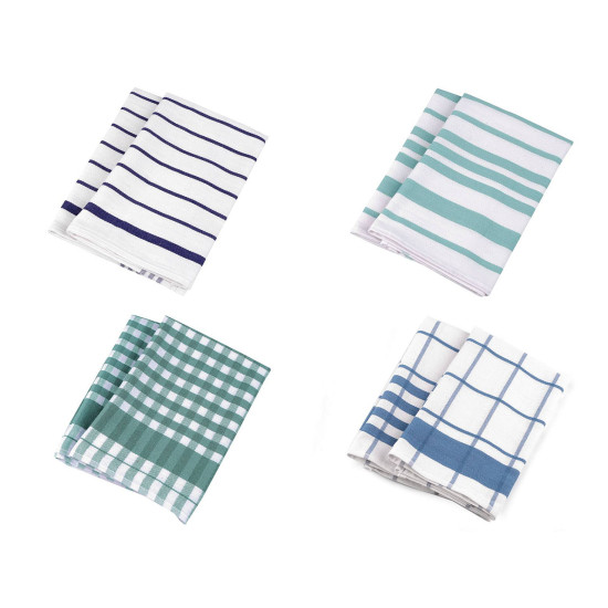 Torchon en coton, 50 x 70 cm, coton égyptien - Bleu-violet (8 Pièces) Torchon en coton, 50 x 70 cm, coton égyptien - Bleu-violet (8 Pièces)