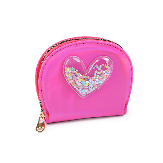 Girl's wallet, heart with sand sequins 10.5x13 cm - Blue light (1 Piece) Girl's wallet, heart with sand sequins 10.5x13 cm - Blue light (1 Piece)