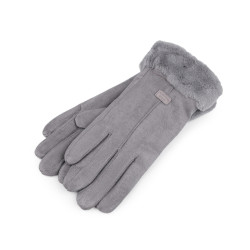 Handschuhe für damen mit pelz, taktil - Grau (1 Paar)