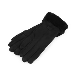 Handschuhe für damen mit pelz, taktil - Schwarz (1 Paar)