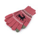 Knitted gloves with lining, unisex, touch-screen - Pink (1 Pair) Knitted gloves with lining, unisex, touch-screen - Pink (1 Pair)