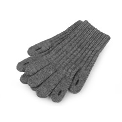 Knitted gloves with holes for touch devices - Grey (1 Pair)