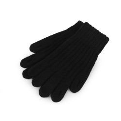 Knitted gloves with holes for touch devices - Black (1 Pair)