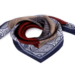 Satintuch paisley 70 x 70 cm - Pariser blau (1 Stück)