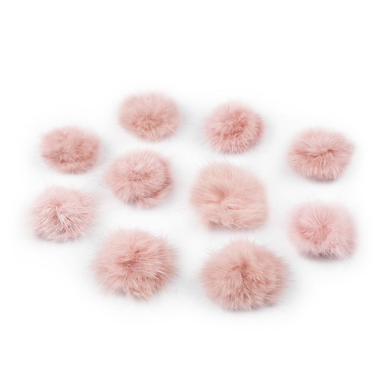 Aplikacja pompon futerkowy ø3 cm - Pudrowy (100 Sztuki) Aplikacja pompon futerkowy ø3 cm - Pudrowy (100 Sztuki)