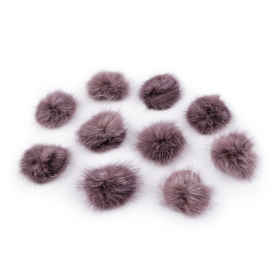 Aplikacja pompon futerkowy ø3 cm - Pudrowy (100 Sztuki) Aplikacja pompon futerkowy ø3 cm - Pudrowy (100 Sztuki)