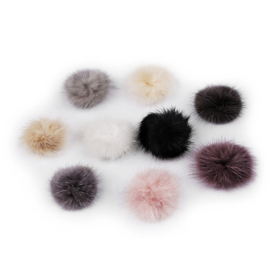 Aplikacja pompon futerkowy ø3 cm - Pudrowy (100 Sztuki) Aplikacja pompon futerkowy ø3 cm - Pudrowy (100 Sztuki)