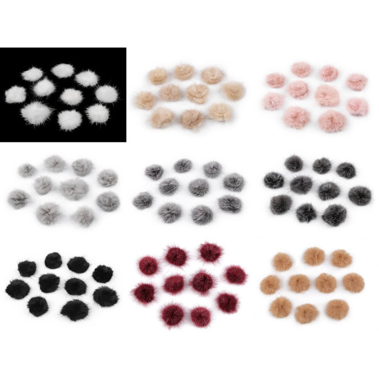 Aplikacja pompon futerkowy ø3 cm - Pudrowy (100 Sztuki) Aplikacja pompon futerkowy ø3 cm - Pudrowy (100 Sztuki)