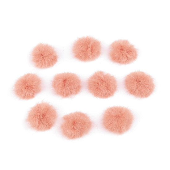 Aplikacja pompon futerkowy ø3 cm - Pudrowy (100 Sztuki) Aplikacja pompon futerkowy ø3 cm - Pudrowy (100 Sztuki)