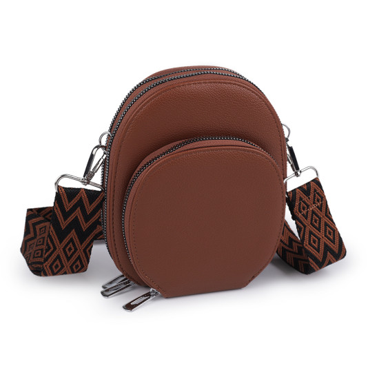 Női / lányos crossbody táska pánttal 14x19 cm - Sötét bézs (1 Darab) Női / lányos crossbody táska pánttal 14x19 cm - Sötét bézs (1 Darab)