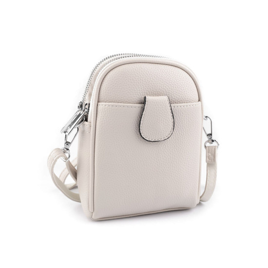 Női / lányos crossbody táska pánttal 14x19 cm - Sötét bézs (1 Darab) Női / lányos crossbody táska pánttal 14x19 cm - Sötét bézs (1 Darab)
