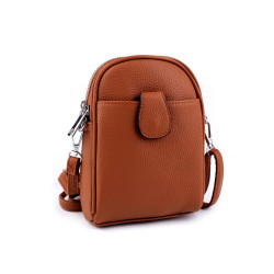 Borsa a tracolla da donna/ragazza, dimensioni: 14 x 19 cm - Marrone cognac (1 Pezzo)