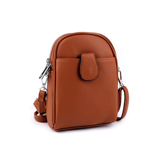 Női / lányos crossbody táska pánttal 14x19 cm - Sötét bézs (1 Darab) Női / lányos crossbody táska pánttal 14x19 cm - Sötét bézs (1 Darab)